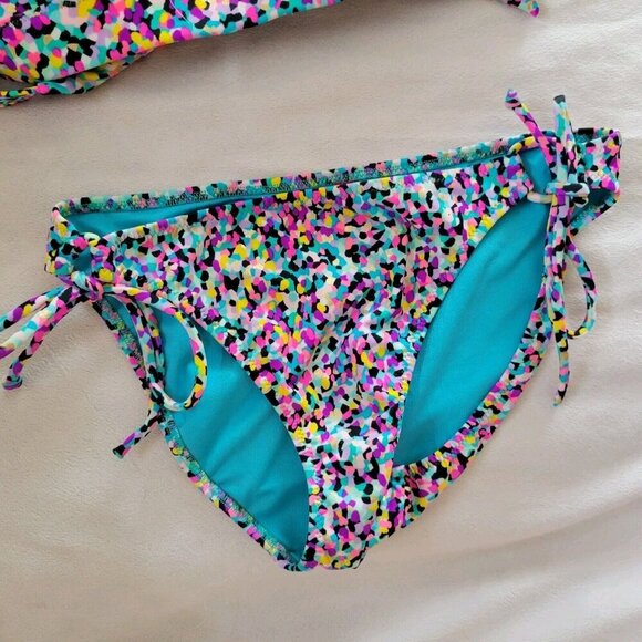 Victoria’s Secret Blue Confetti Pattern Bikini 2pcs Set, Women’s Top S/Bottom M - Picture 4 of 7